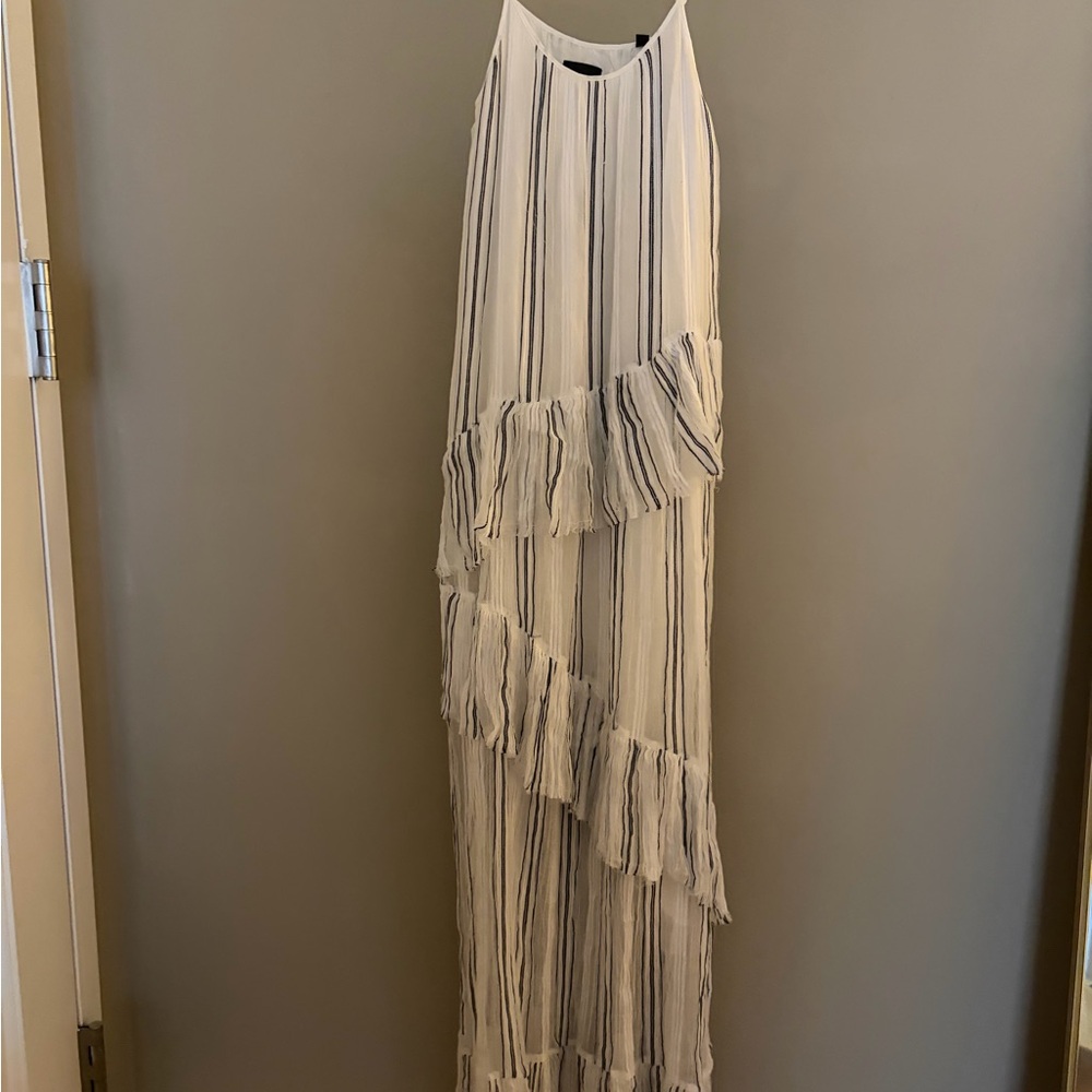 ATM Anthony Thomas Melillo White and Black Maxi Dress